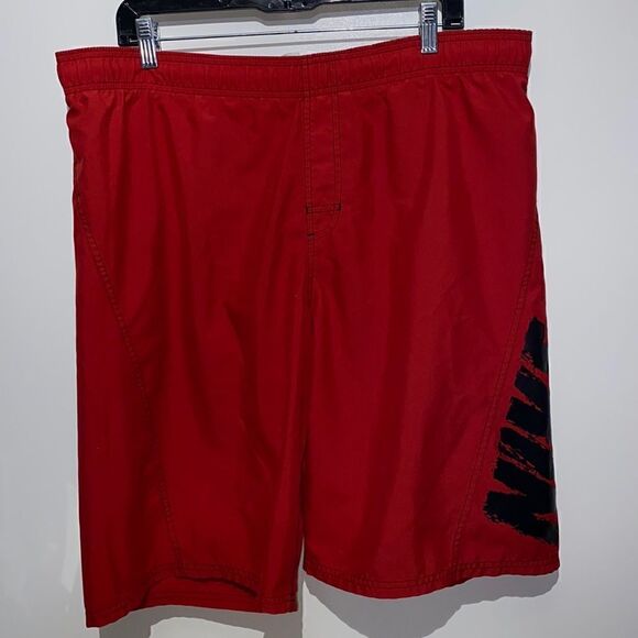 Men’s Vintage Nike Swim Trunks Size Large Red - Picture 1 of 12
